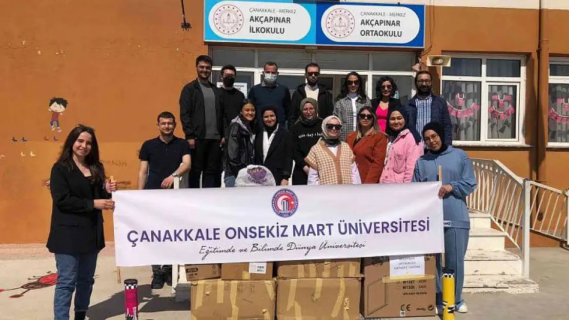 ÇOMÜ gönüllülerinden Akçapınar Ortaokulu'na destek