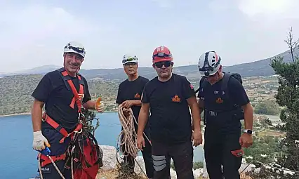 3 gün 10 metrelik çukurda mahsur kalan keçi kurtarıldı