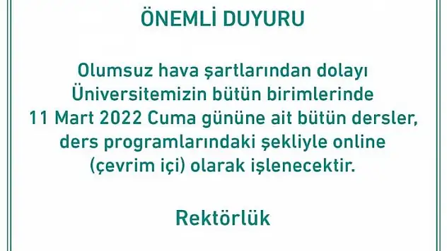 Balıkesir Üniversitesinde eğitime kar engeli