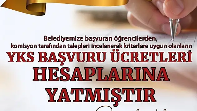 Belediye Üniversite sınavı ücretlerini yatırdı